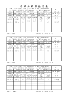 总磷的原始记录表格