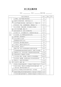 员工民主测评表