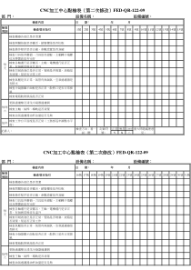 加工中心第二版点检表