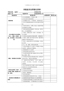 实验室安全排查记录表