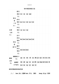 初中英语音标大全81337