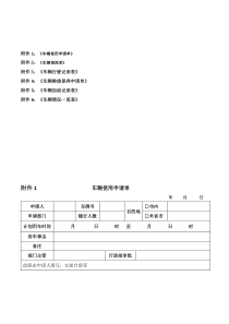 公司车辆使用登记模版