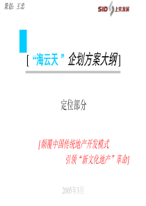 “海云天 ”企划方案大纲 