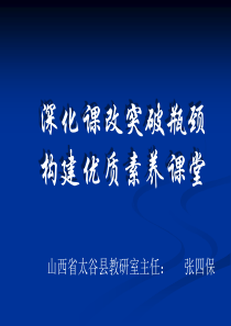 深化课改突破瓶颈构建优质素养课堂