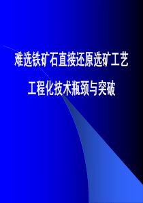 难选铁矿石直接还原选矿工艺工程化技术瓶颈与突破