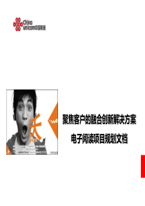 中国联通XXXX年电子阅读项目规划