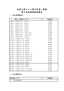 南华大学九十六学年度第一学期学士班通识课程规划表