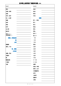 五年级上册英语广州版单词表【填空】