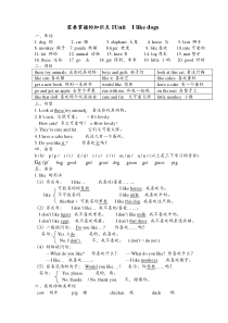 译林版小学四年级英语上册1-8单元学习重点总结