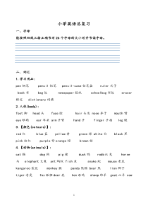 外研版三起六年级小学英语总复习