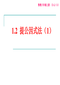 鲁教版(五四学制)八年级数学上册课件：1.2提公因式法(1)-(共15张PPT)