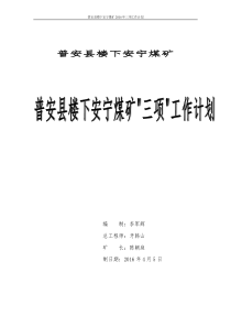 安宁煤矿XXXX年度三项计划(定稿20万吨)