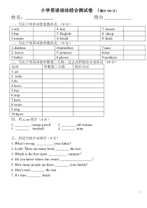 (完整版)小学英语语法测试卷