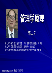 MBA专家郭志文管理学原理授课教案