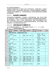 施工的机械设备的设备的配置计划清单