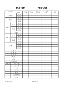 制冷机组检查记录表