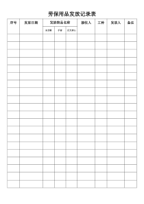 编号26另增劳保用品发放表格及管理制度