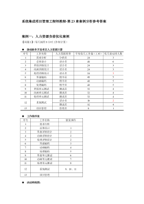 系统集成项目管理工程师教程23章案例分析参考答案