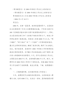 常务副县长在2004年财政工作会议上的讲话1