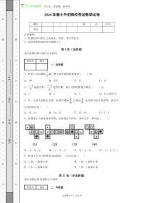 2020年度小升初择校考试数学试卷(含答案)