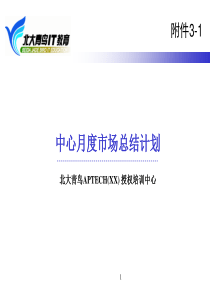 附件3-1 中心月度市场总结计划