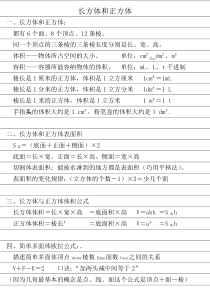 苏教版小学数学六年级上册长方体和正方体知识总结