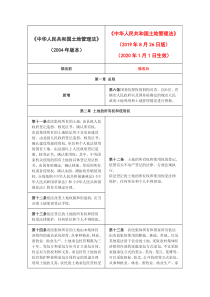 新旧《土地管理法》对比(2004年版vs2019年版)