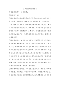 公司副经理述职报告