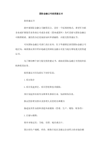 国际金融公司投资建议书