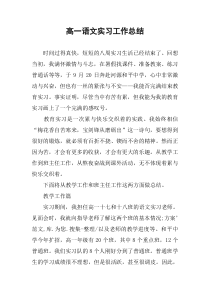 高一语文实习工作总结