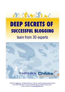 五本最好的博客电子书之四：Deep secret of blogging -Blog Bash