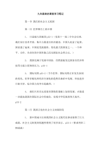 九年级政治课堂学习笔记