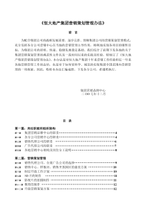 恒大地产集团营销策划管理办法