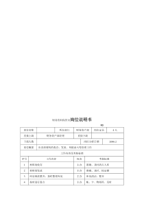 电力集团某大型配件配套企业财务资料保管员岗位说明书