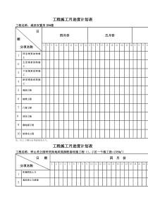 工程施工进度计划表