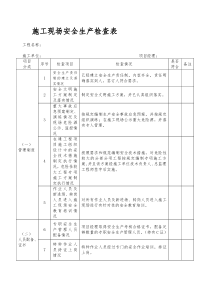 施工现场安全生产检查表