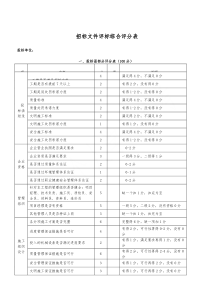 招标文件综合评分表