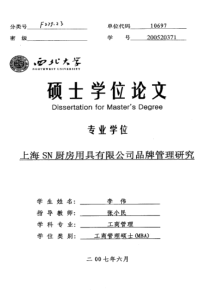 上海SN厨房用具有限公司品牌管理研究