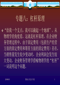 暨南大学MBA课件-《财务管理》专题八