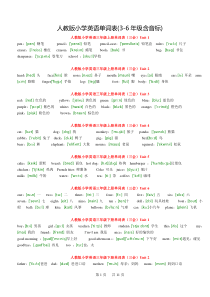 人教版小学英语单词表(36年级含音标)