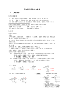 苏教版四年级数学上册知识点整理(最新的)