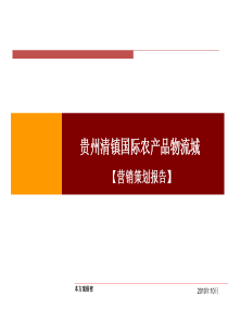 XXXX年10月贵州清镇国际农产品物流城营销策划报告