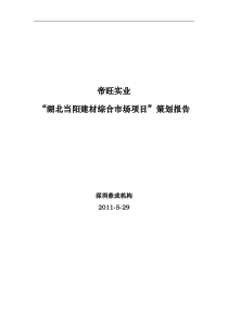 XXXX年5月29日湖北当阳建材综合市场项目策划报告