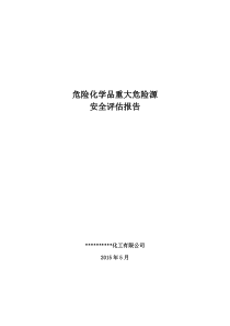 危险化学品企业重大危险源安全评估报告