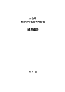 危险化学品重大危险源辨识报告