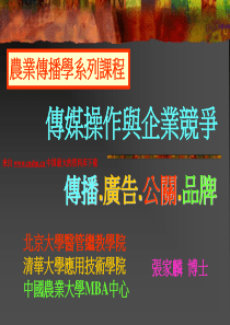 传媒操作与企业竞争--传播、广告、公关、品牌（PPT 172页）