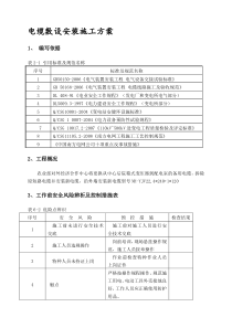 电缆敷设安装施工方案