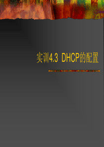 实训43--DHCP的配置(linux).