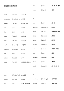 新概念英语第二册单词表-最全最好用