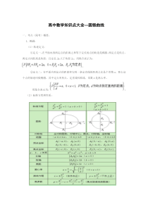 高中数学知识点大全—圆锥曲线